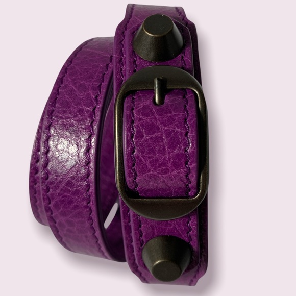Balenciaga Jewelry - ❤️🔥❤️Balenciaga triple wrap purple leather bracelet NEW❤️🔥❤️